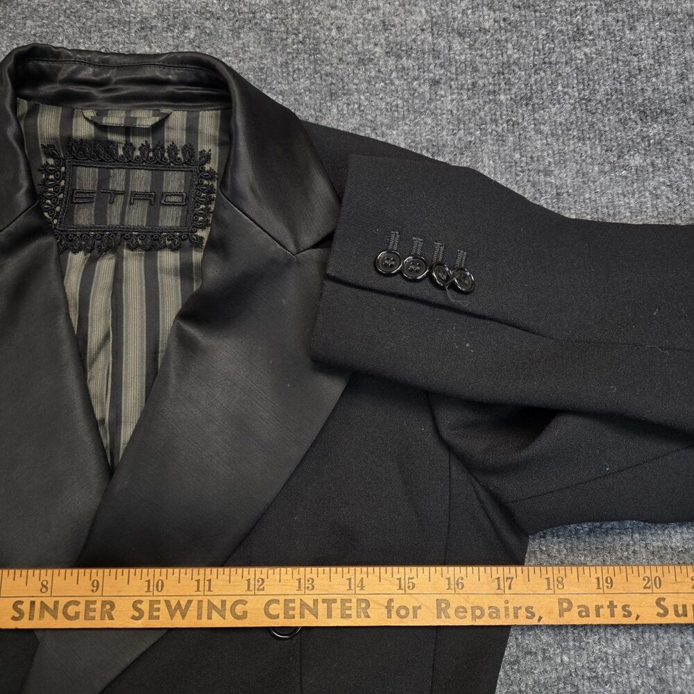 Etro Tuxedo Style Double Breasted Button Blazer Jacket Black Women's Sz EU 42 - Picture 10 of 11